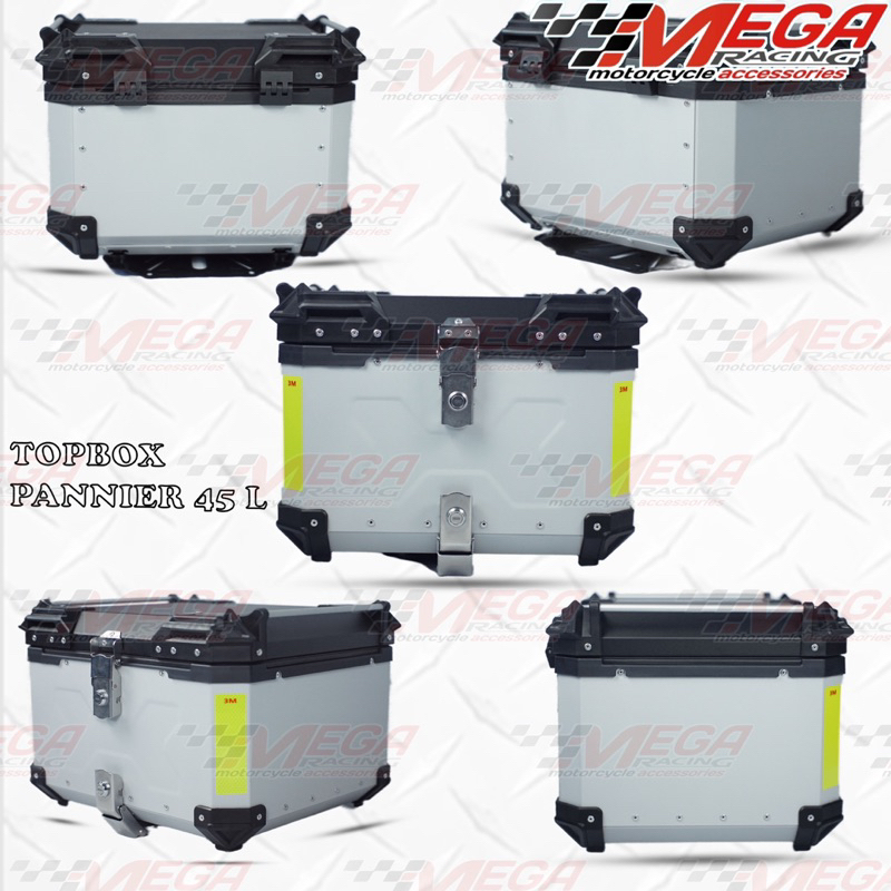 TOPBOX MOTOR BOX BELAKANG MODEL X KAPASITAS 55 LITER KUNCI ALUMINIUM PANNIER