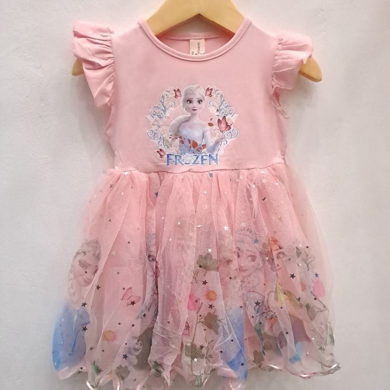 DRES ANAK CEWEK MOTIF FROZEN