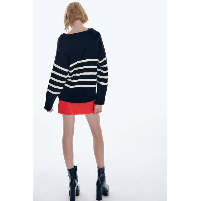 Sweater Knit Zara V Neck Striped