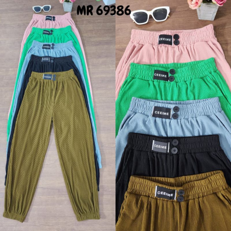 CELANA  JOGGER RIB CEEINE 2 KANCING // CELANA IMPORT PREMIUM // BAWAHAN IMPORT PREMIUM // FASHION IMPORT PREMIUM