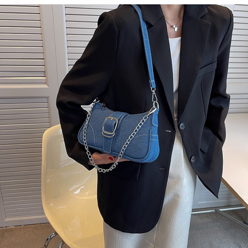 LADIESBAG - TAS JEANS SELEMPANG HANDBAG WANITA IMPORT CEWEK BAG SLINGBAG SELEMPANG SHOULDERBAG KONDANGAN LB 410