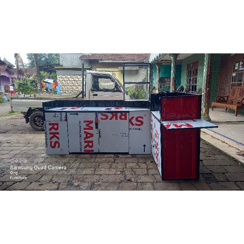 meja bar/mini kontainer/meja jualan es jus coklat kopi/gerobak kontainer/ gerobak ACP/ meja besi | i