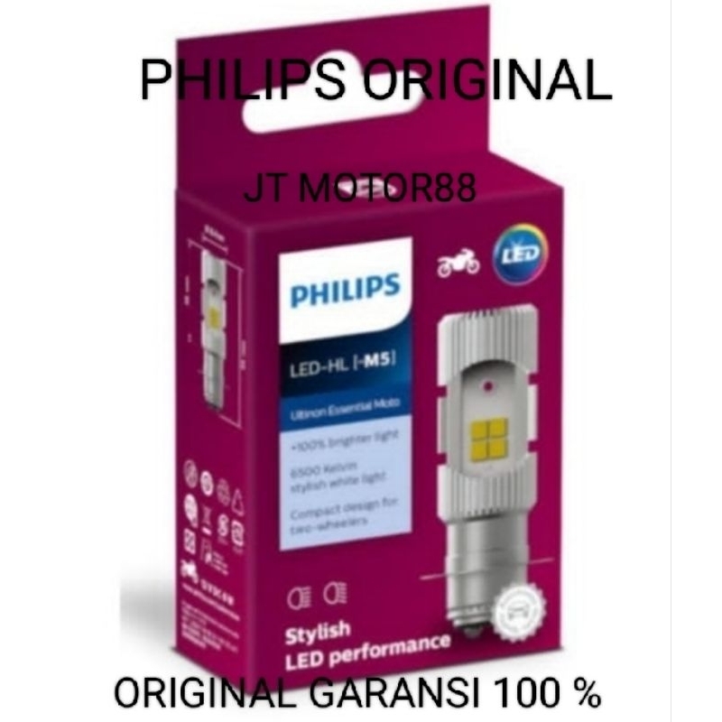 BOHLAM BOLA LAMPU MOTOR PHILIPS ORIGINAL LED ORIGINAL M5 12 VOLT