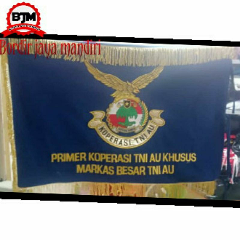 Bendera Pataka Koperasi TNI AU Beludru Custom