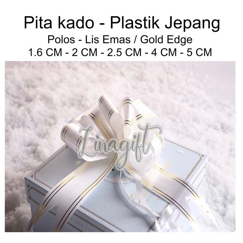 ( Rol 10 Yard ) PITA JEPANG LIS EMAS - GOLD BORDER 1.5 INCH / 4 CM / 1 IN HIASAN KADO HAPPY IDUL ADHA / DEKOR PARCEL IDUL FITRI BINGKISAN SNACK LEBARAN / SOUVENIR GOODIE BAG HIAS RUANGAN PERAYAAN ACARA PESTA EID MUBARAK RANGKAIAN KARANGAN BUKET BUNGA