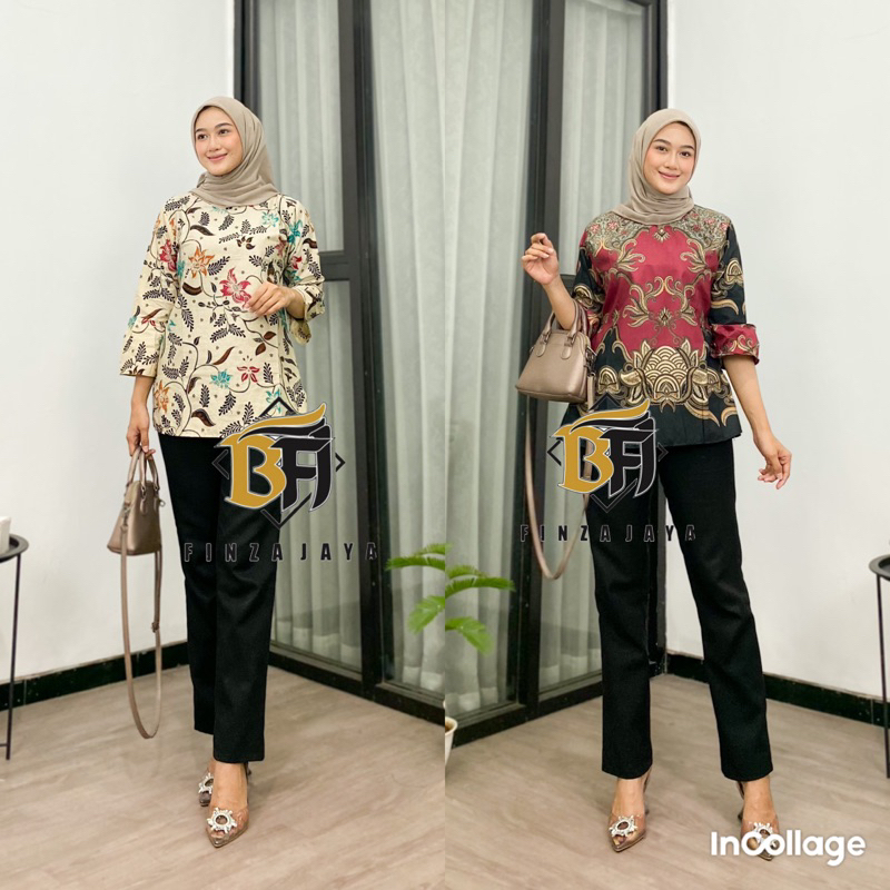 BAJU BATIK WANITA MODERN MONALISA GENES M,L,XL asli PEKALONGAN