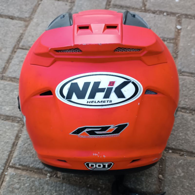 Helm NHK R1 2 Visor Red Merah bekas second pinlock non nolan ink ls2 kyt