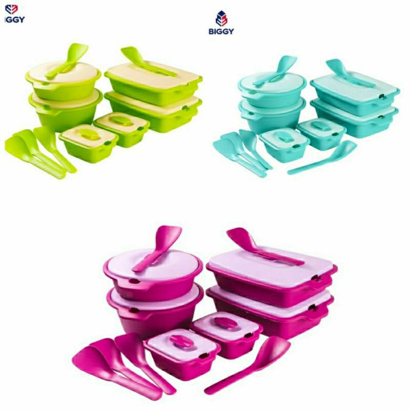 [BIGGY] AQUAMARINE MURAH SET PRASMANAN TEMPAT KOTAK PIKNIK BIGGY ISI 6 SET