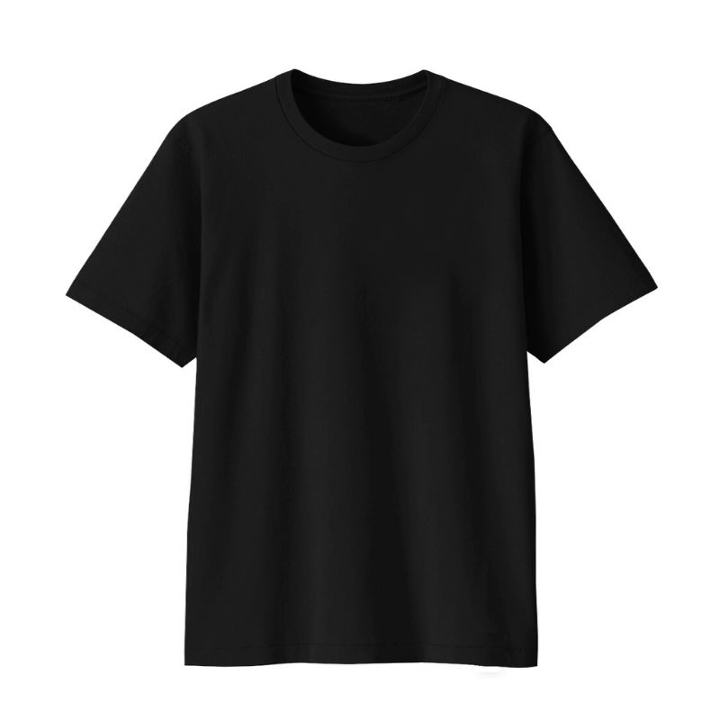 KAOS POLOS PRIA DAN WANITA LENGAN PENDEK HITAM LEHER O-NECK COTTON TC 30S