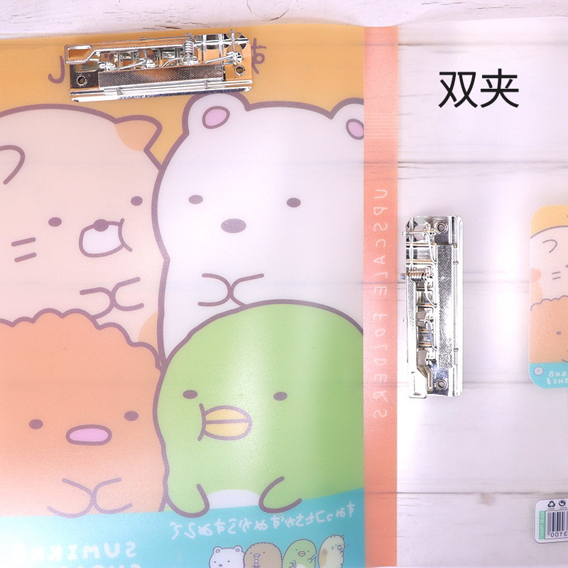 KENSHO Document Keeper Double Clip A4 Karakter Lucu / Clear Holder / File Holder / Map File / Dokumen Folder / Sumikkogurashi