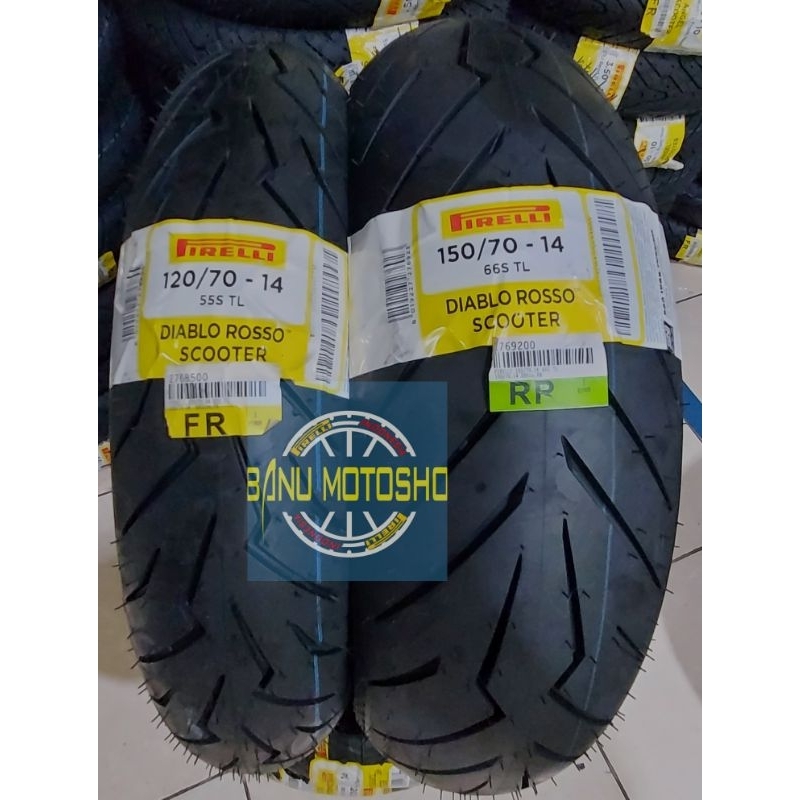 Paket Ban Pirelli Diablo Rosso Scooter For Aerox