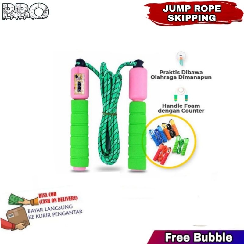 Alat Olahraga Lompat Tali Jump Rope Skipping Soft Handle Dengan Penghitung Counter