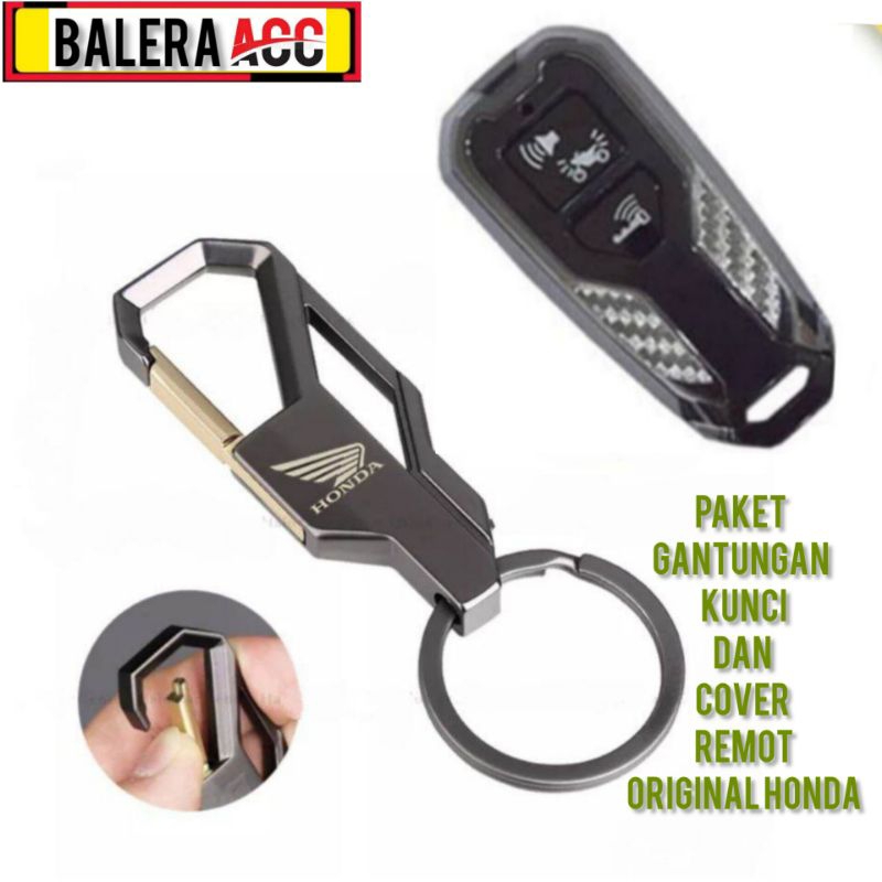 Paket Gantungan kunci Logo Honda Dan Cover Remot Original PCX 160 ADV 160 VARIO 160 SCOOPY 2023 VARIO 125 2023