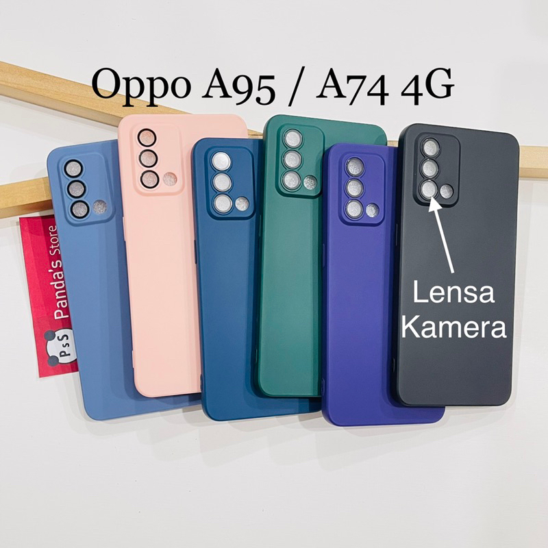 Case Oppo A95 / A74 4G Lenspro Makaron Full Color Softcase Pro Lensa