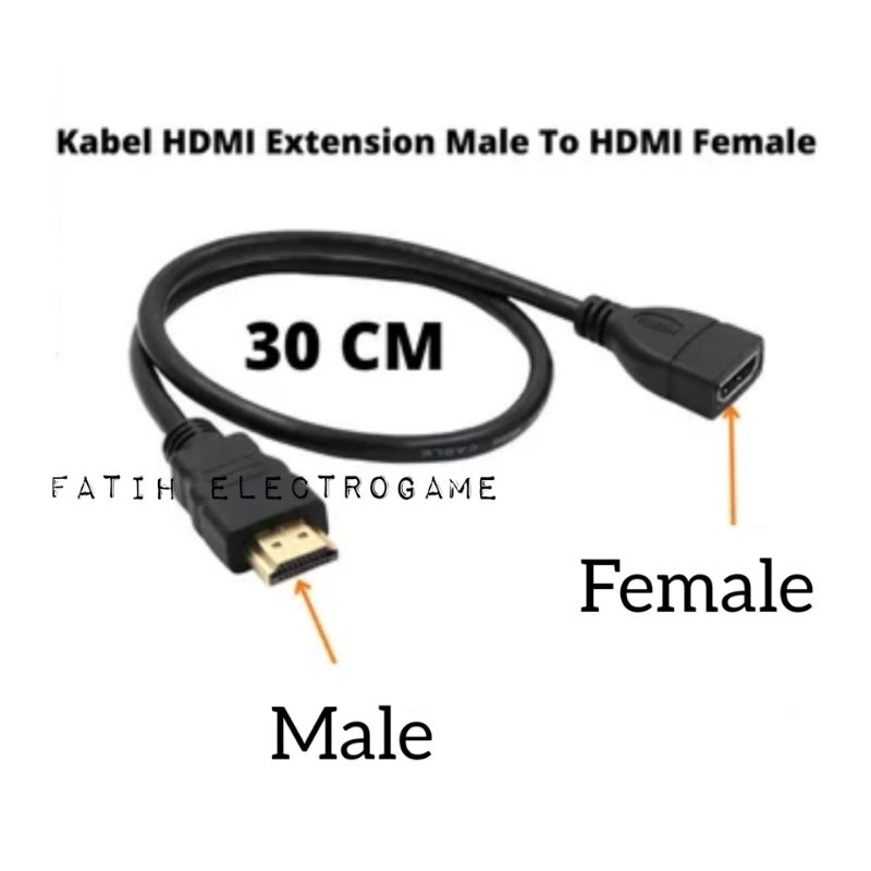 SAMBUNGAN HDMI EXTENSION MALE TO FEMALE 30CM