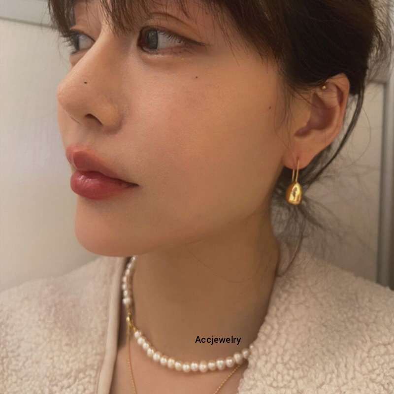 Anting Titanium Wanita Gantung Model Kembang Premium Lapis Emas