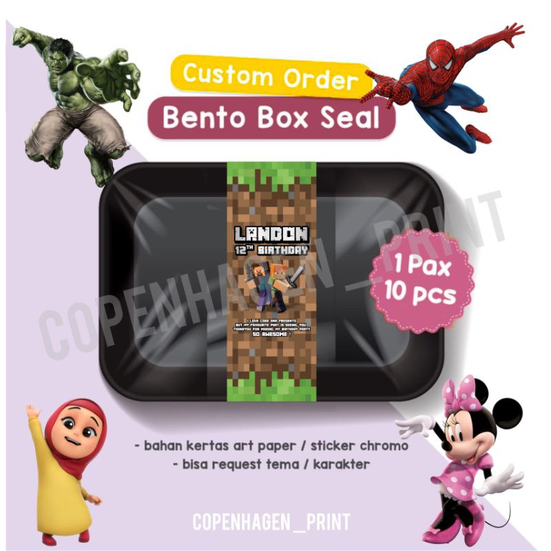 

LABEL BENTO BOX SEAL ULTAH BISA REQUEST KARAKTER+ NAMA + FOTO