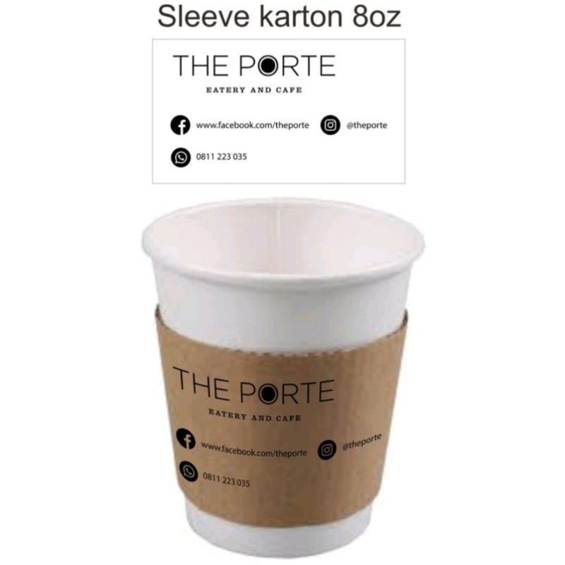 Sablon Sleeve Paper Cup 12oz Custom Logo