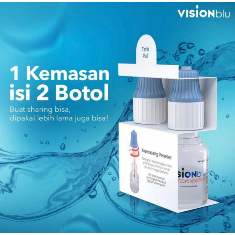 Vision blu 1 pack 2 botol @3,5 ml ( mengatasi mata merah iritasi ringan )