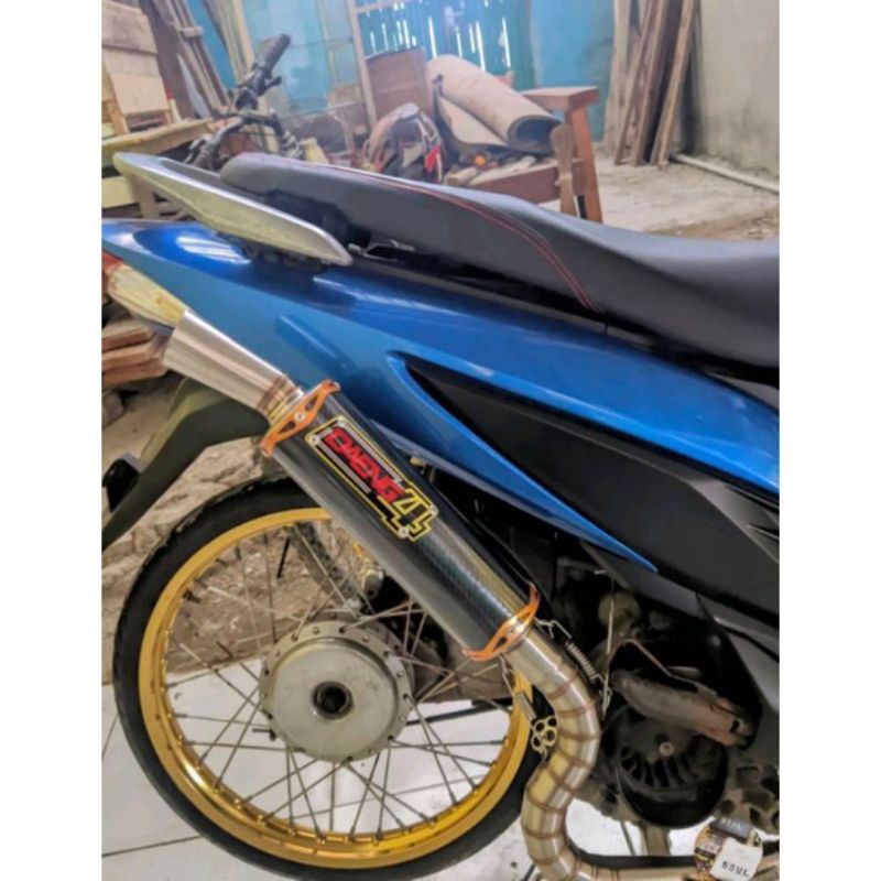 Knalpot DAENG 4karbon leher Cobra mio beat vario inlet 38 mm