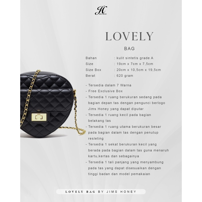 JIMS HONEY TAS SLEMPANG WANITA LOVELY BAG (FREE EXCLUSIVE BOX)