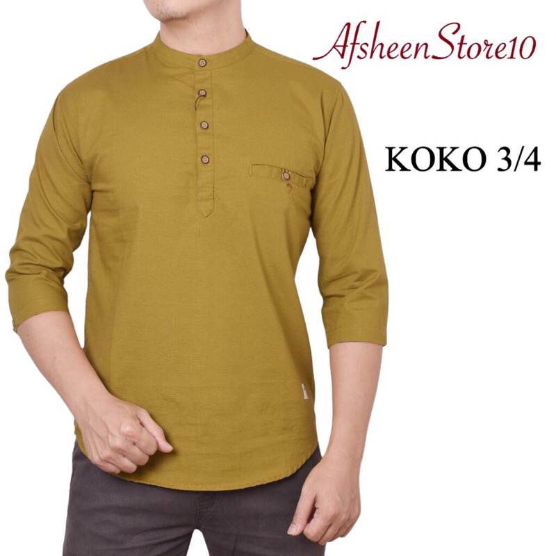 Koko Lengan 3/4 atau 7/8 Polos KEMKO Kerah Sanghai Brand Agera