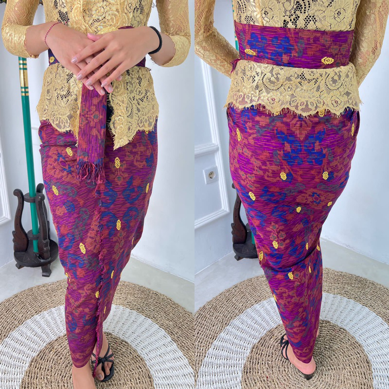 Kamen Lembaran endek seseh tretes set selendang super cantik dan mewah.