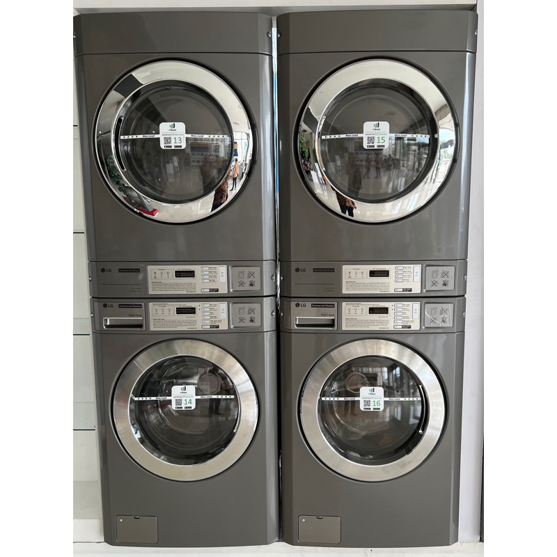 stacked LG washer dan dryer komersial