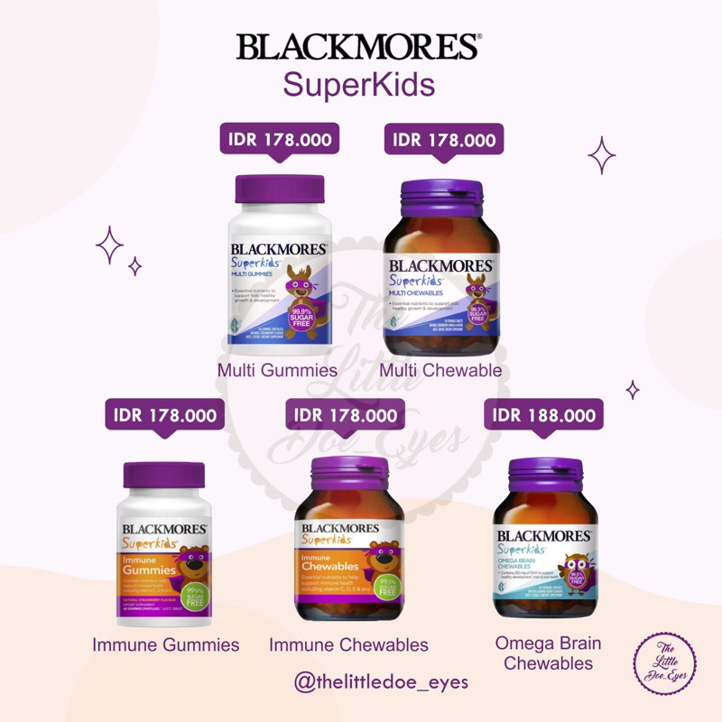 [READY] Blackmores Superkids Multi / Immune / Omega / Chewable / Gummie