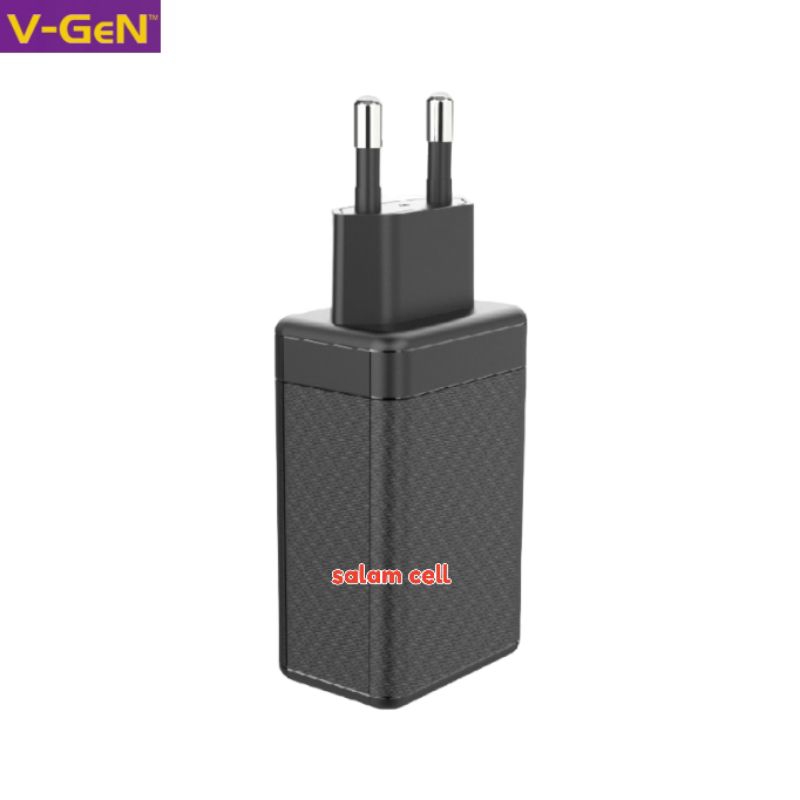 Charger V-Gen VCT3-03 65W 3Port PD3.0 Original Vgen Vct3 03 Garansi Resmi