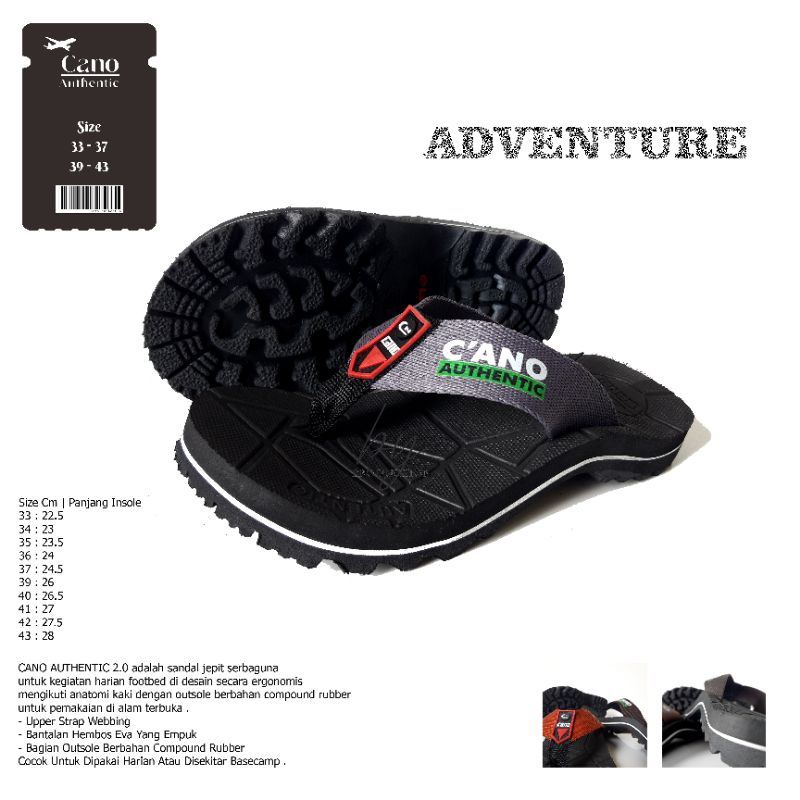 Sandal Gunung Cano Jepit AUTHENTIC 20C3 New