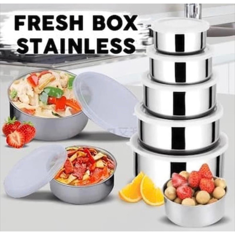 Rantang 5 Susun dengan Tutup Stainless - Rantang 5 Susun Stainless - Fresh Box Stainless 5 susun