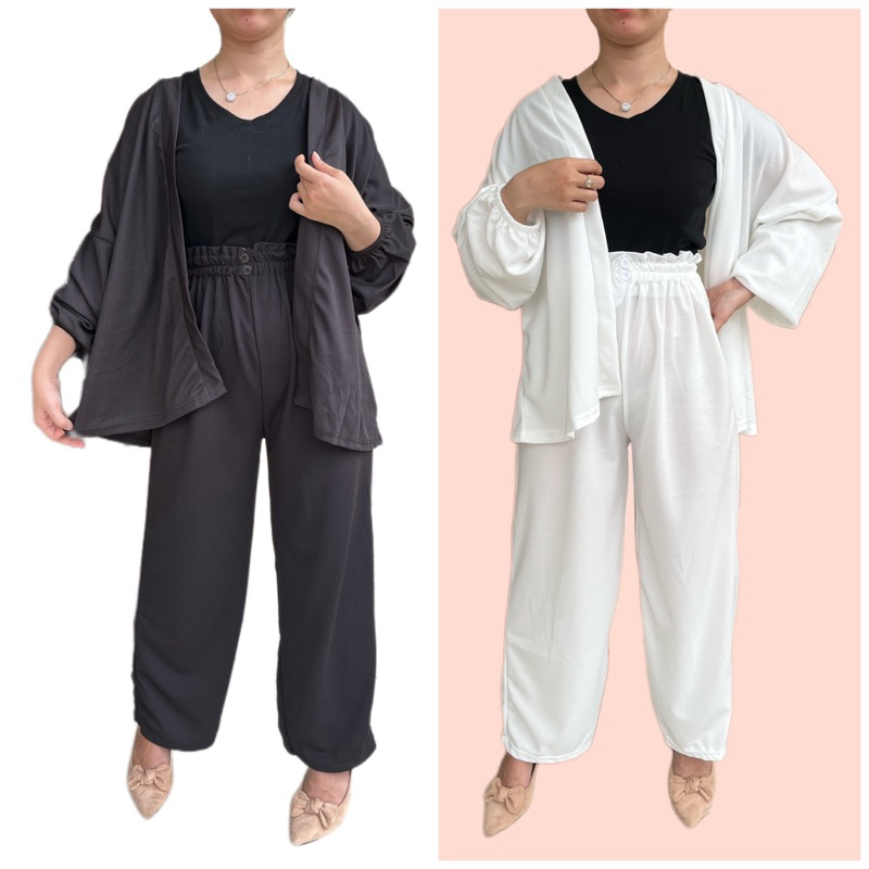 RORO SET / One Set Premium Crepe / Setelan Wanita Kulot + Outer / Set Lebaran / Kiyowo