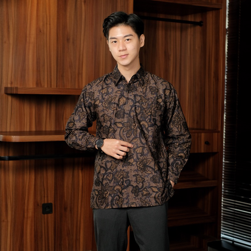 Batik Ayman - DWIJA | Baju Kemeja Batik Pria Katun Solo Halus Lengan Panjang Full Furing