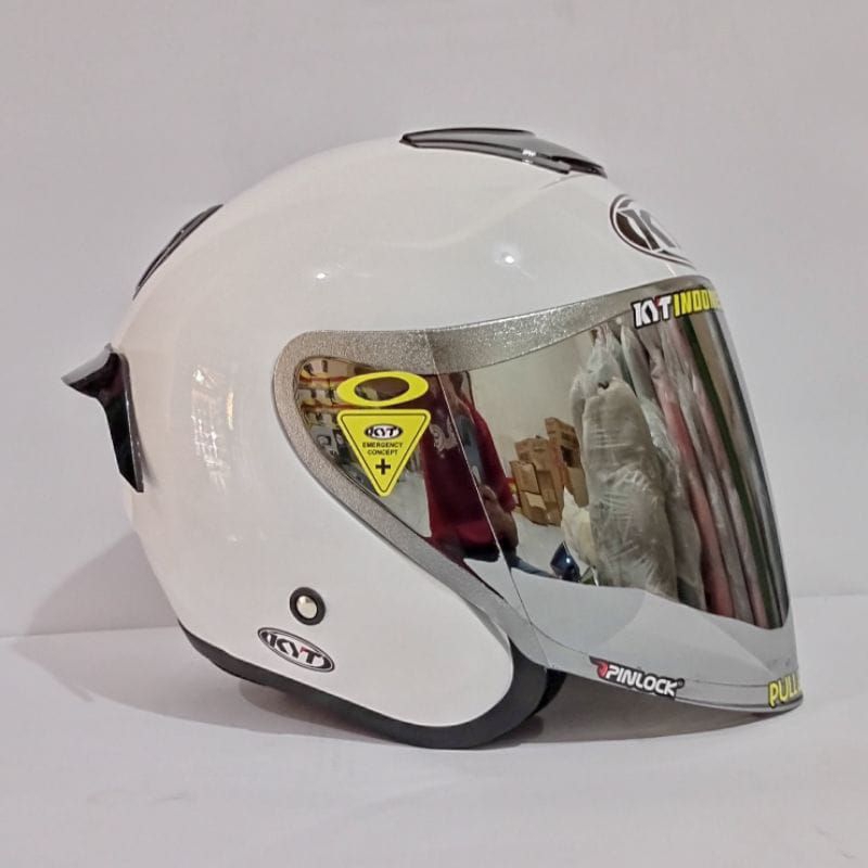 HELM KYT KYOTO DYR WHITE//PUTIH PAKET GANTENG