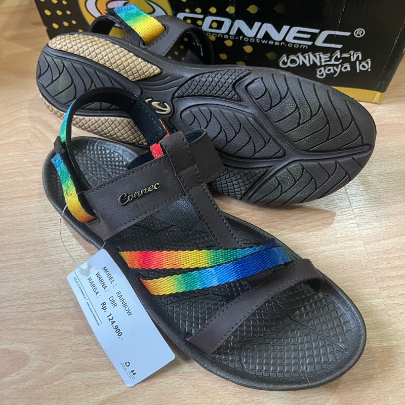 PROMO SANDAL WANITA KEKINIAN CONNEC ZEBRA RAINBOW KAMIDIA XENA 100% BARU