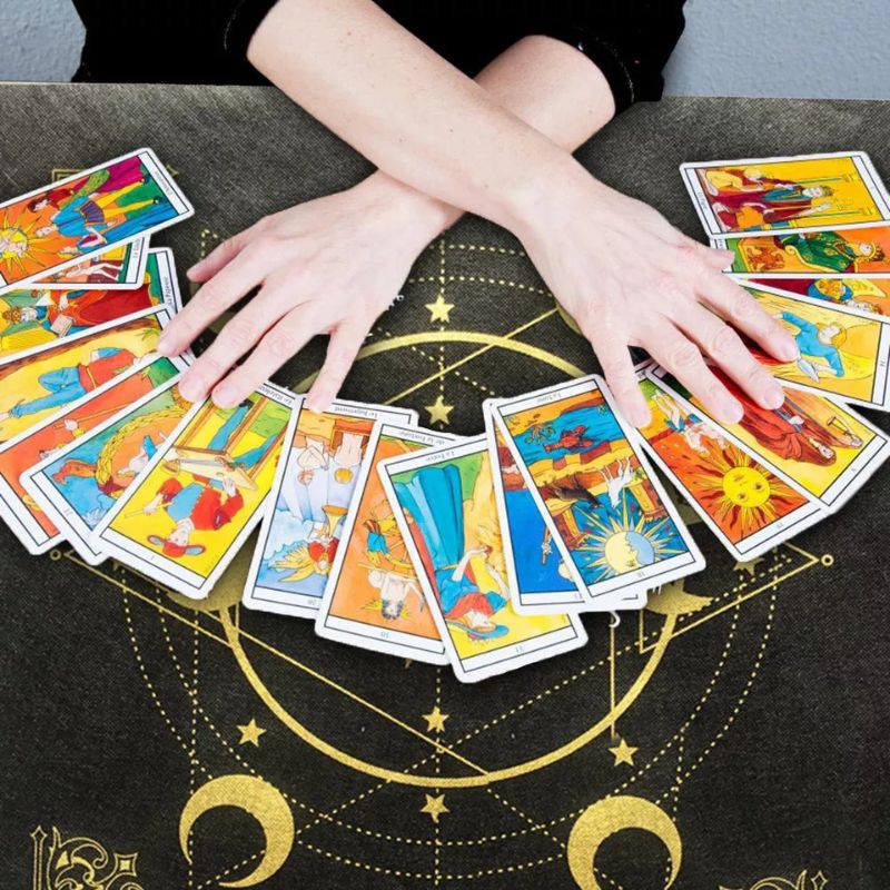 [BISA COD] Taplak Alas Meja Kartu Tarot Table cloth 50x50 cm Sablon kualitas tinggi | Karpet Tarot