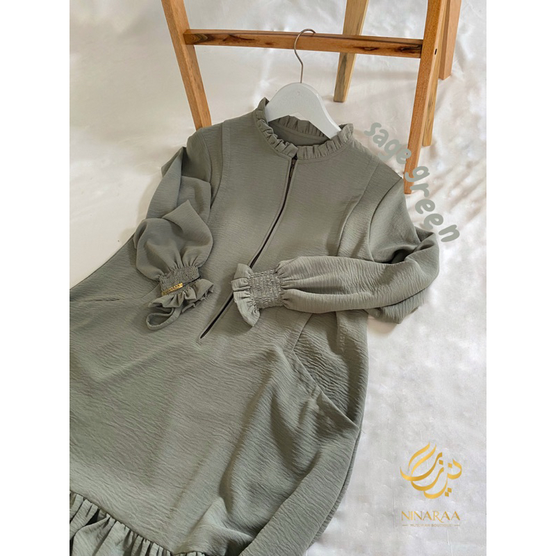 AMEENA SET SAGE GREEN | GAMIS DAILY | GAMIS CRINKLE PREMIUM