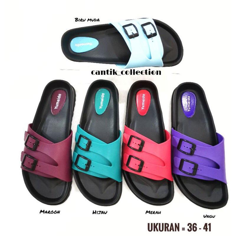 Sandal Yumeida 20083 Sandal Slop Gesper Karet Wanita Yumeida 20083 - Sandal Kokop Wanita Yumeida 200
