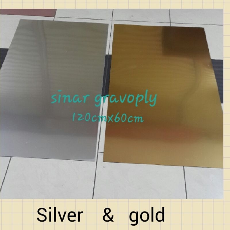 

gravoply gold teks hitam & silver teks hitam bahan gravir tebal1.5mm ukuran 120x60cm..