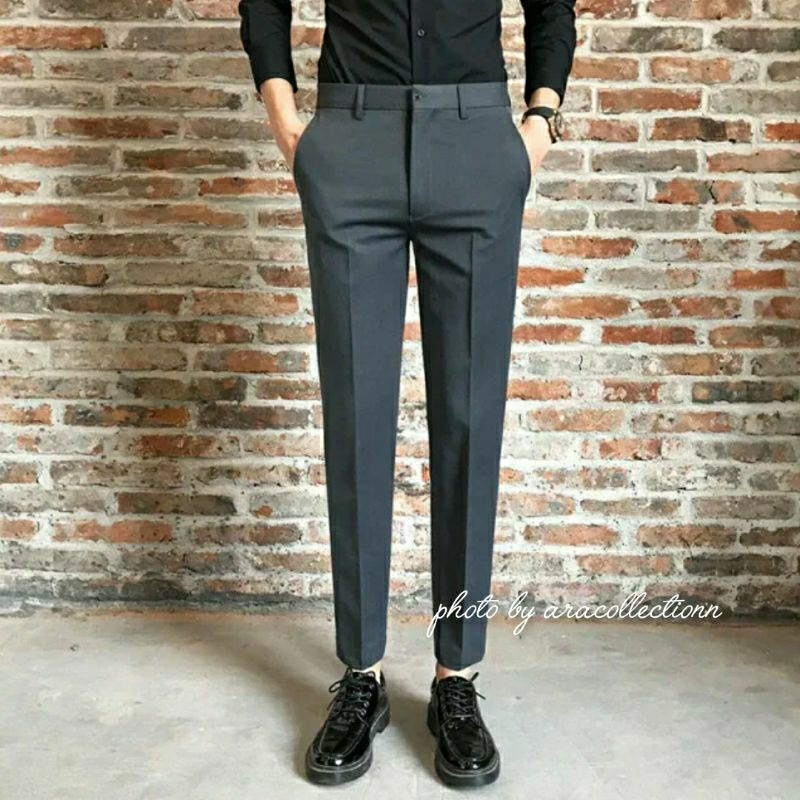 Celana Ankle Pants Celana Formal Kantor Kerja Pria Slimfit Premium