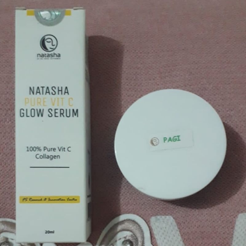 [Baca deskripsi] Natasha Pure Vitamin C Glow Serum dan Krim cream pagi new segel