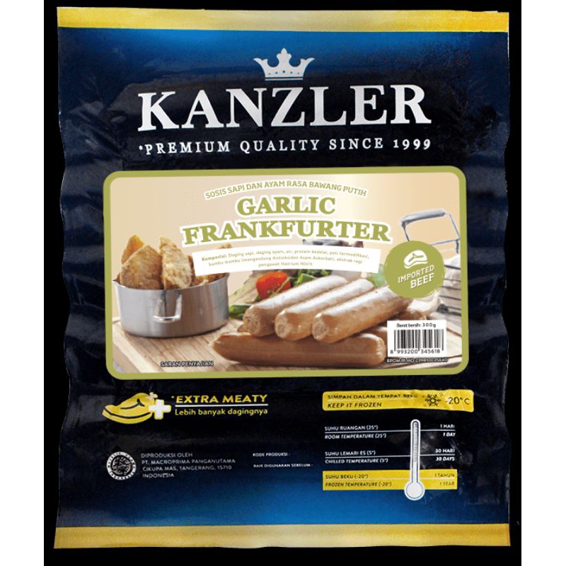 

KANZLER GARLIC FRANKFURTER 300GR // FROZEN FOOD BANDUNG