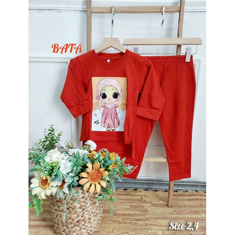 Set Cel Combed Anak Mixue Size 2 4 6 // Baju Setelan Anak Umur 3-5 tahun // Set Kaos Combed Anak