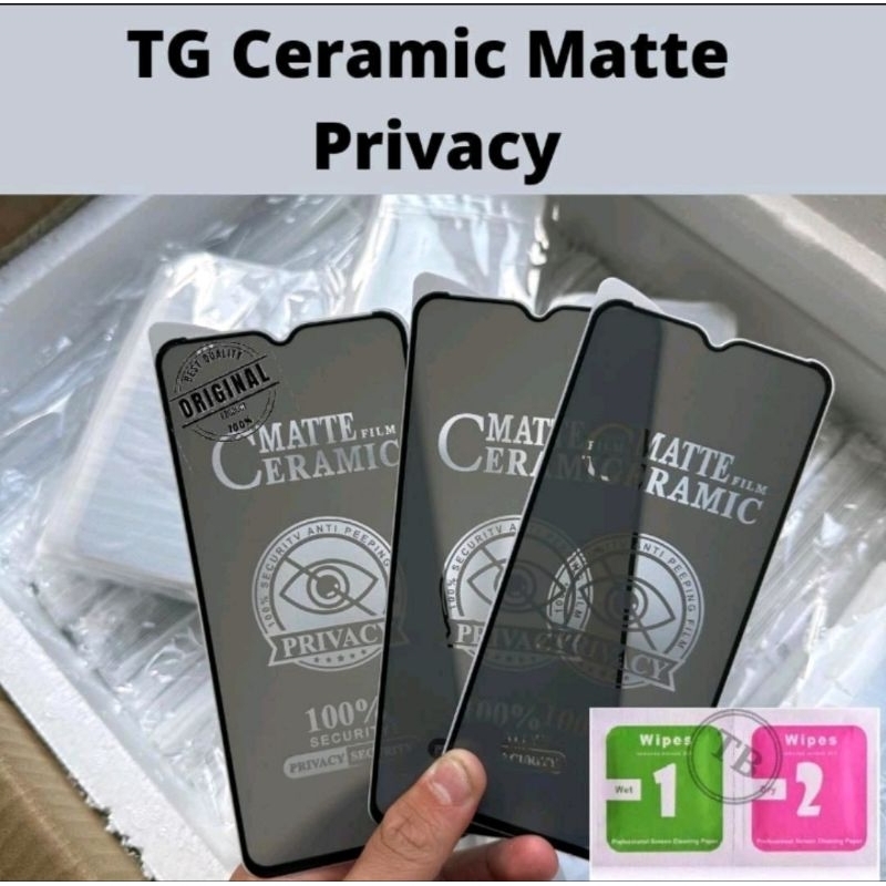 TG Tempered Glass Ceramic Spy Xiaomi Redmi Note 10 Lite Anti Gores Matte Ceramic Privacy  Spy