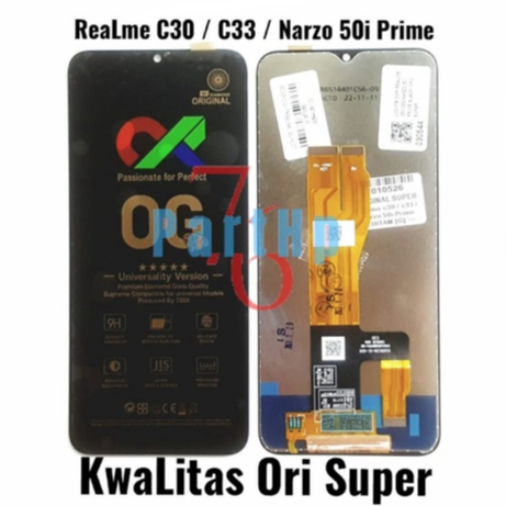 Lcd Touchscreen Fullset Kwalitas Ori Super Realme C30 - C33 - Narzo 50i Prime  - Hitam