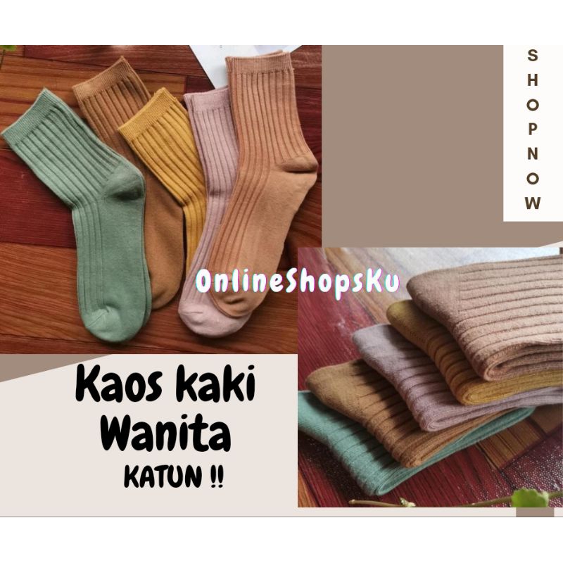 Kaos Kaki Katun Wanita Tebal Diatas Mata Kaki (KKkatun)