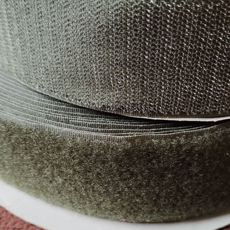 Velcro Perekat Kretekan Prepet Lebar 5 cm-2 inch Hitam Putih Hijau Krem