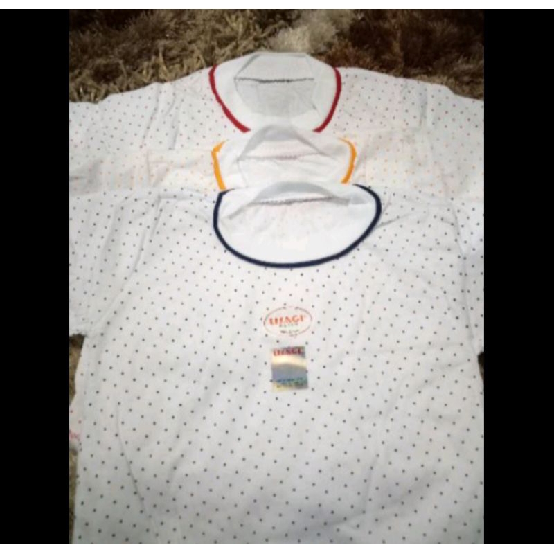 Baju putih panjang bintik bayi / baju panjang bayi / baju panjang 0-24 bulan
