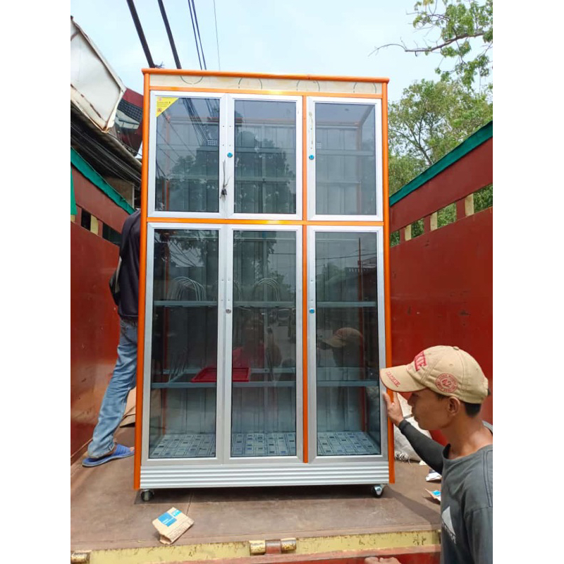 RAK PIRING KACA FULL BOX,LEMARI PIRING,LEMARI DAPUR,RAK PIRING ALMUNIUM